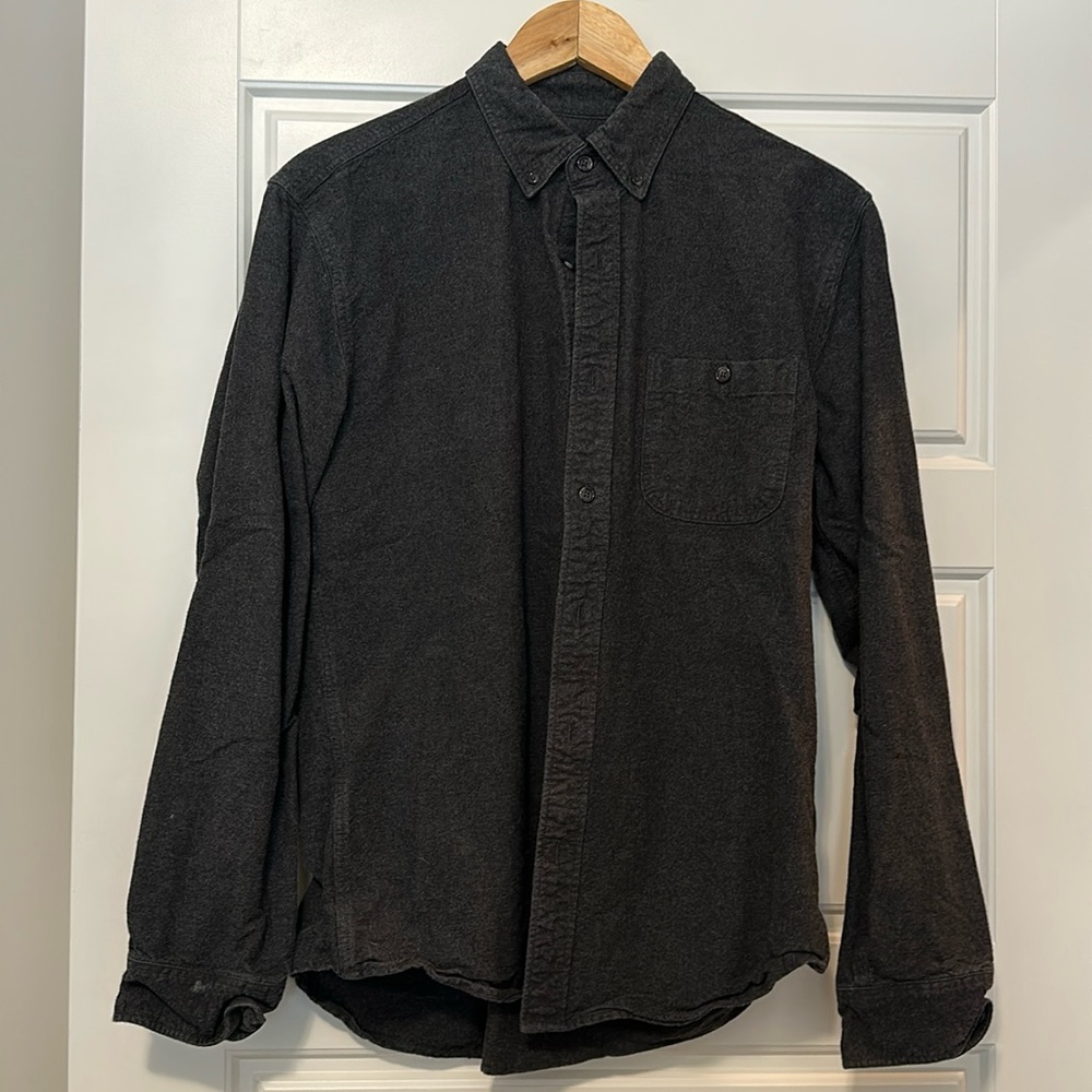 J crew heavy cotton button down.  Size M.  Slim fit.  Dark grey